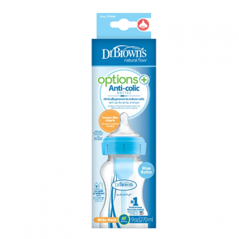 DR BROWNS WIDE NECK PLASTIČNA BOCA OPTIONS 270ML - PLAVA