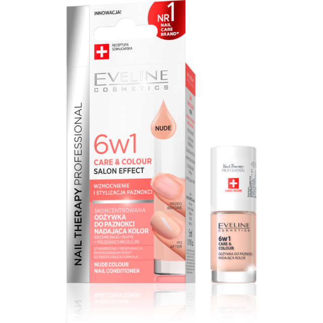 EVELINE NAIL THERAPY 6IN1 CARE&COLOUR NUDE 5ML