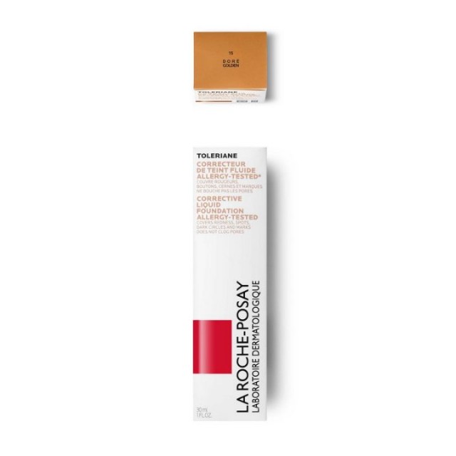 La Roche-Posay TOLERIANE TEINT FLUID Tečni korektivni puder s visokom moći prekrivanja nepravilnosti, za sve tipove osetljive netolerantne kože, 30 ml, 03 Honey Beige