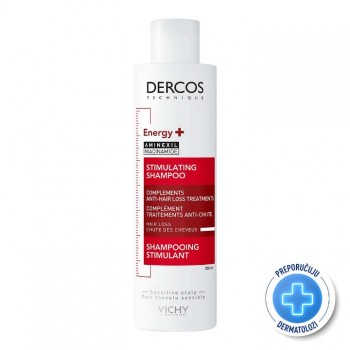 VICHY DERCOS Energetski šampon protiv gubitka kose sa aktivnim sastojkom aminexilom i Vitaminima PP, B5 I B6, 200 ml VICHY DERCOS Energetski šampon protiv gubitka kose sa aktivnim sastojkom aminexilom i Vitaminima PP, B5 I B6, 200 ml