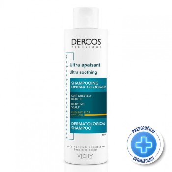 VICHY DERCOS Izuzetno smirujući šampon za osetljivo vlasište, suva kosa, 200 ml