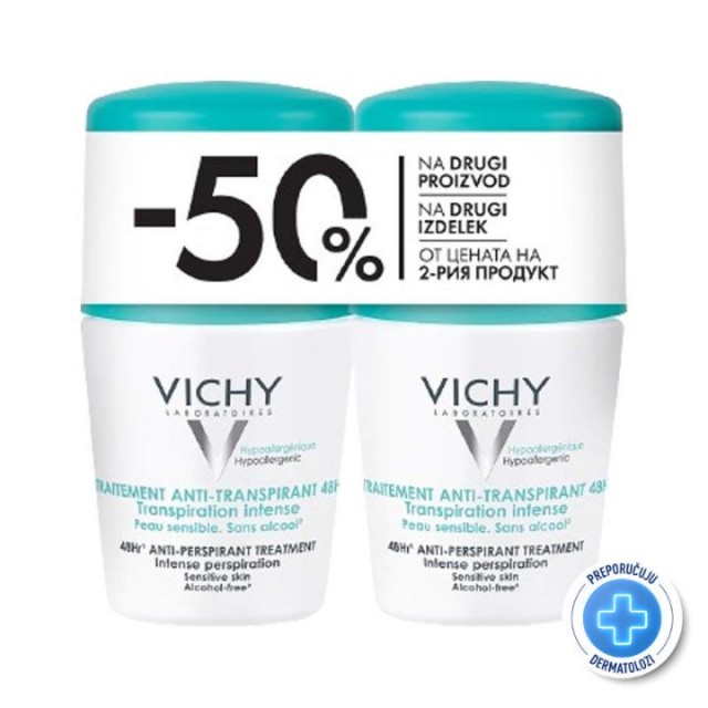 Promo Deodrant VICHY PROMO DEODORANT ANTITRANSPIRANT 48h ROLL-ON 2x50ML | On-line ...