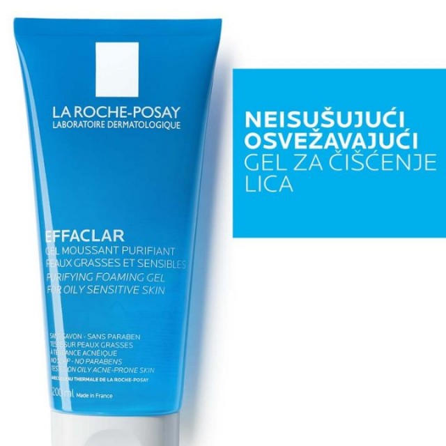 La Roche-Posay EFFACLAR Penušavi gel za čišćenje masne, osetljive kože sklone aknama, 200 ml