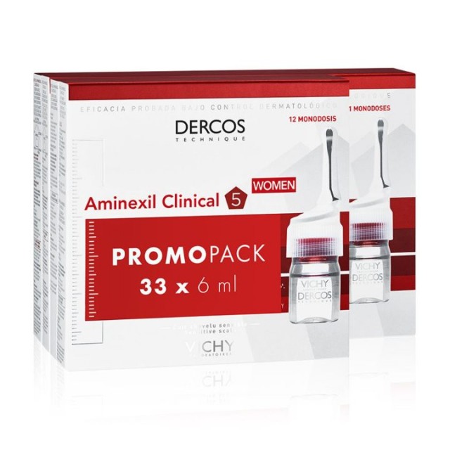 VICHY DERCOS Aminexil Clinical 5 Ampule protiv opadanja kose za žene, 33 ampula