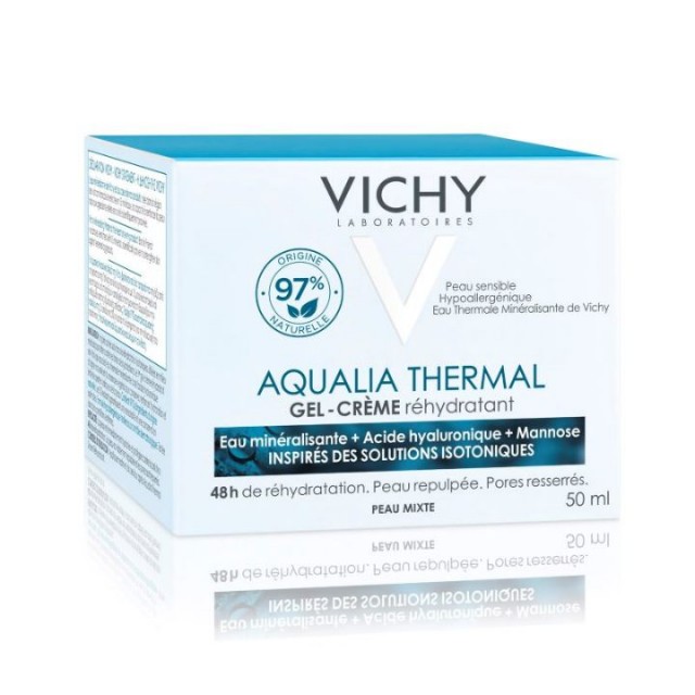 AQUALIA THERMAL Gel-krema za hidrataciju kože, dnevna nega za normalnu do mešovitu kožu, 50 ml
