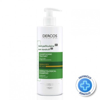 VICHY DERCOS ANTI-DANDRUFF Šampon protiv peruti za suvu kosu, 390 ml