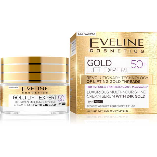 EVELINE GOLD LIFT EXPERT DAY&NIGHT KREMA ZA LICE 50+ 50ML