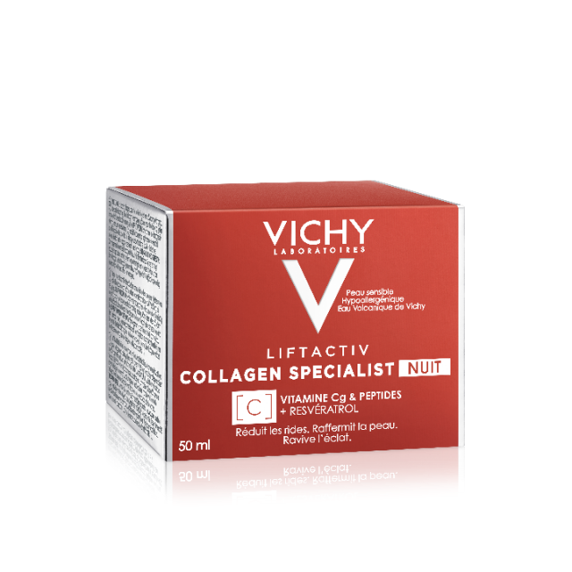 VICHY LIFTACTIV COLLAGEN SPECIALIST Noćna nega za korekciju bora, čvrstine i blistavosti kože s vitaminom Cg i anti-ageing peptidima, 50 ml