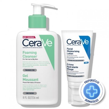 CeraVe Protokol za svakodnevnu negu lica normalne do kombinovane kože (čišćenje i nega)