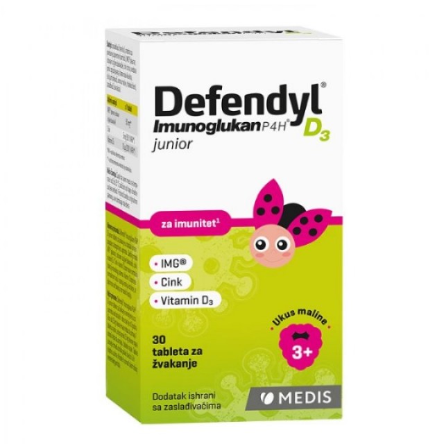 DEFENDYL IMUNOGLUKAN D3 JUNIOR TABLETE ZA ZVAKANJE A30 DEFENDYL IMUNOGLUKAN D3 JUNIOR TABLETE ZA ZVAKANJE A30