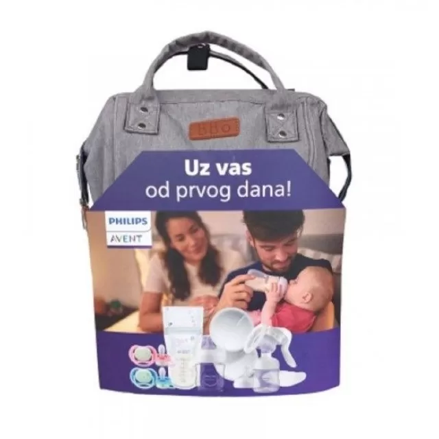 AVENT BABY POKLON RANAC SA 5 PROIZVODA - SIVI ZA DEVOJČICE