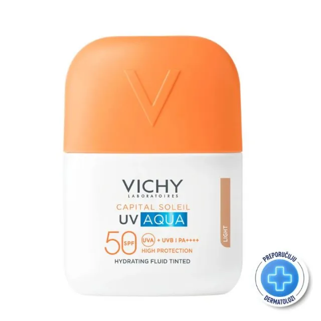 VICHY CAPITAL SOLEIL UV AQUA TONIRANI HIDRIRAJUĆI FLUID LIGHT SPF50 VISOKA ZAŠTITA, 50 ml