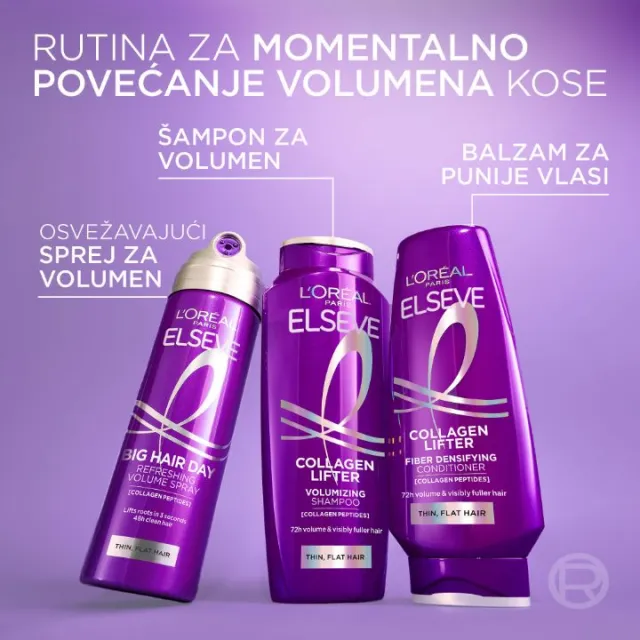 ELSEVE COLLAGEN LIFTER ŠAMPON ZA TANKU KOSU BEZ VOLUMENA 400ML