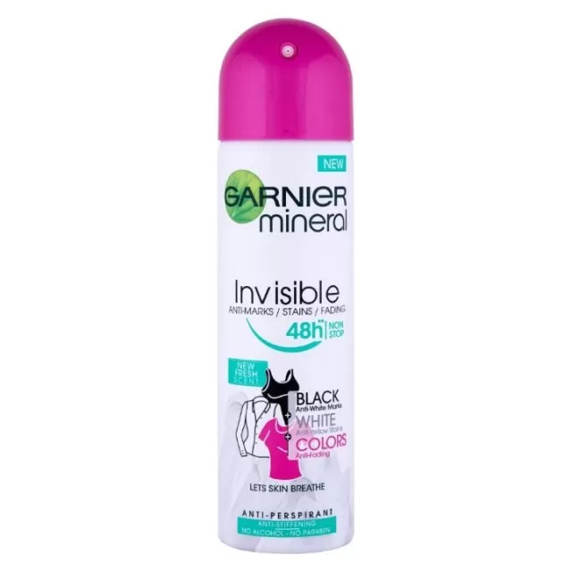 GARNIER MINERAL DEO INVISIBLE BLACK, WHITE & COLORS FRESH SPREJ 150ML