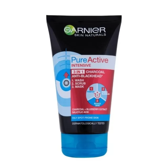 GARNIER SKIN NATURALS PURE ACTIVE 3U1 MASKA ZA ČIŠĆENJE LICA 150ML