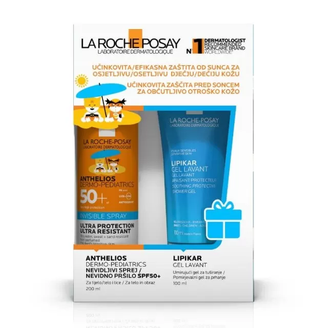 LA ROCHE-POSAY PROMO SUN ANTHELIOS KIDS SPREJ+POKLON LIPKAR GEL LAVANT ZA TUŠIRANJE