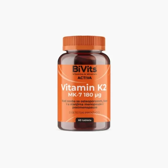 BIVITS ACTIVA VITAMIN K2 MK-7 180µg, 60 TABLETA