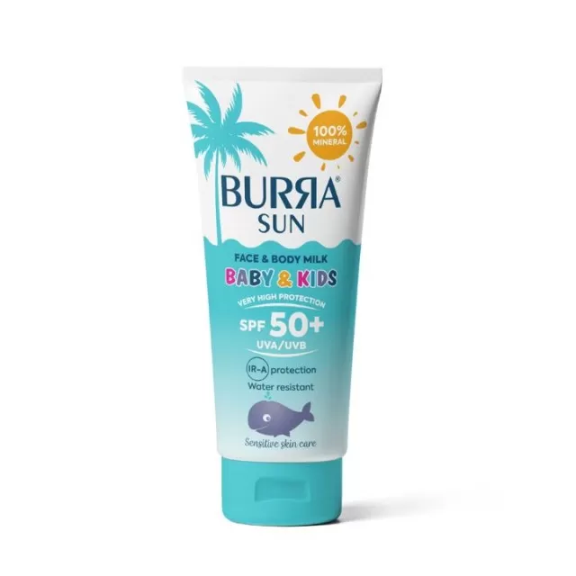 BURRA SUN 100% MINERAL BABY&KIDS MLEKO ZA TELO SPF50+ 100G