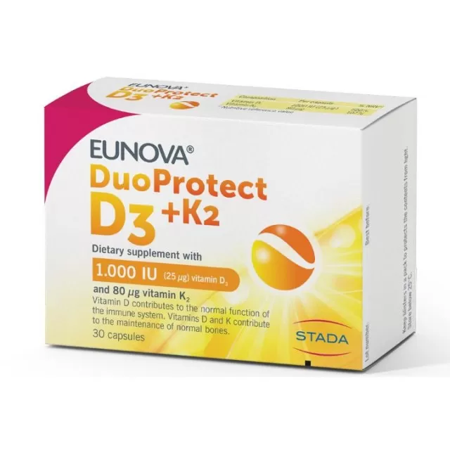 EUNOVA DUO PROTECT D3+K2 1000IU KAPSULE A30