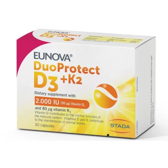 EUNOVA DUO PROTECT D3+K2 2000IU KAPSULE A30