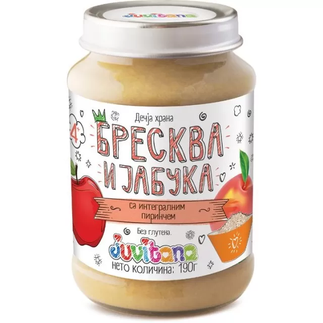JUVITANA KAŠICA OD BRESKVE I JABUKE SA INTEGRALNIM PIRINČEM 190G