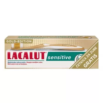 LACALUT SENSITIVE PASTA ZA ZUBE +GRATIS ČETKICA ZA ZUBE - GOLD EDITION