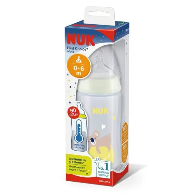 NUK PLASTIČNA FLAŠICA DARK&GLOW 0-6M 300ML 741143
