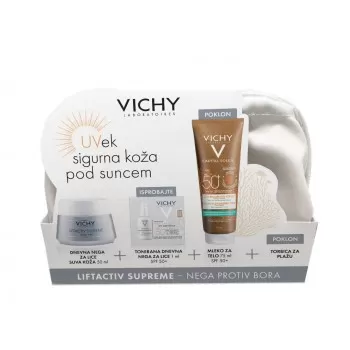 VICHY LIFTACTIV SUPREME SUMMER PROMO SET - NEGA PROTIV BORA - SUVA KOŽA