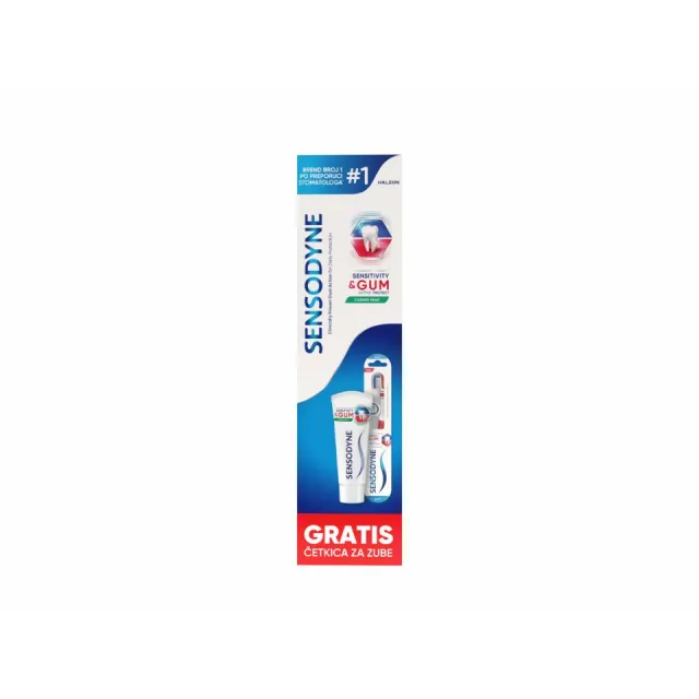 SENSODYNE PASTA SENS&GUM 75ML + GRATIS ČETKICA