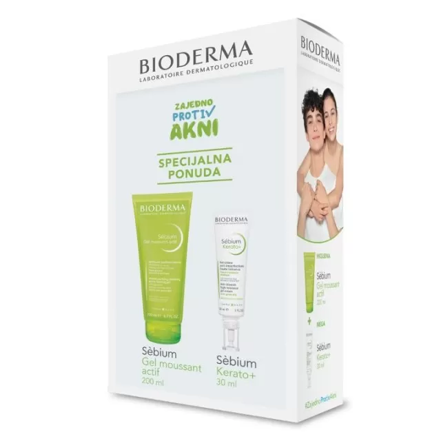 BIODERMA PROMO SEBIUM AKTIVNI GEL ZA UMIVANJE + GRATIS SEBIUM KERATO+ GEL-KREM