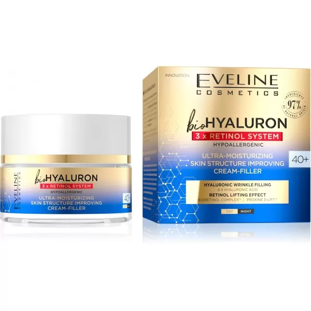 EVELINE BIO HYALURON 3X RETINOL SYSTEM ULTRA-MOISTURIZING KREMA 40+ 50ML