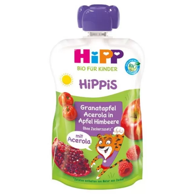 HIPP POUCH JABUKA I MALINA SA NAROM, ACEROLOM I ARONIJOM 100G