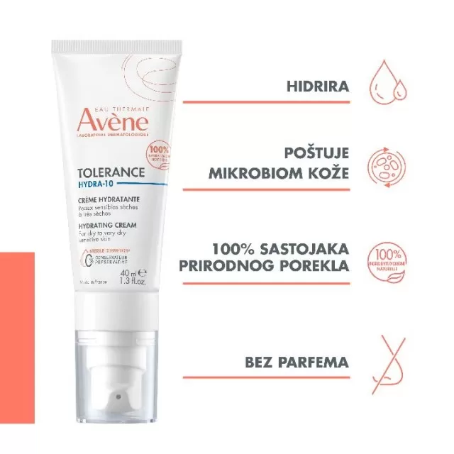 AVENE TOLERANCE HYDRA-10 KREMA 40ML