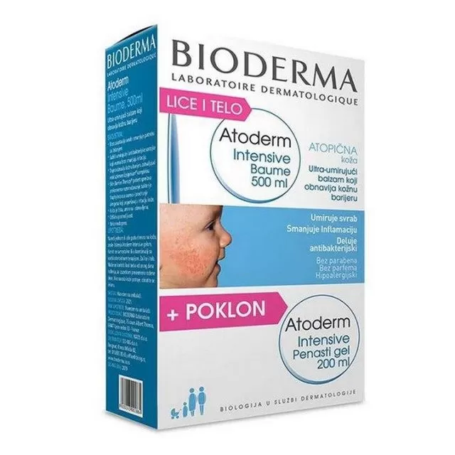 BIODERMA PROMO ATODERM INTENZIVNI BALZAM + ATODERM INTENZIVNI PENASTI GEL