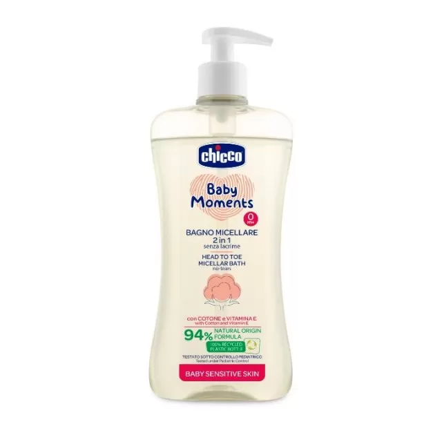 CHICCO BABY MOMENTS SENSITIVE MICELARNA KUPKA I ŠAMPON 500ML