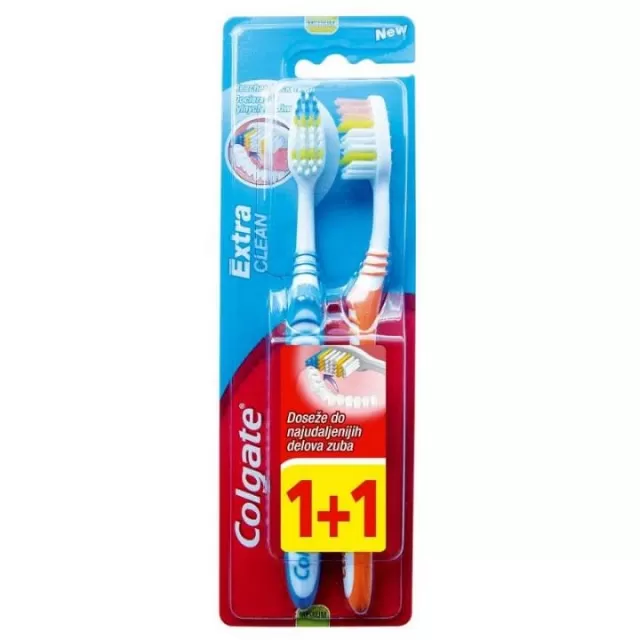 COLGATE EXTRA CLEAN ČETKICA ZA ZUBE 1+1