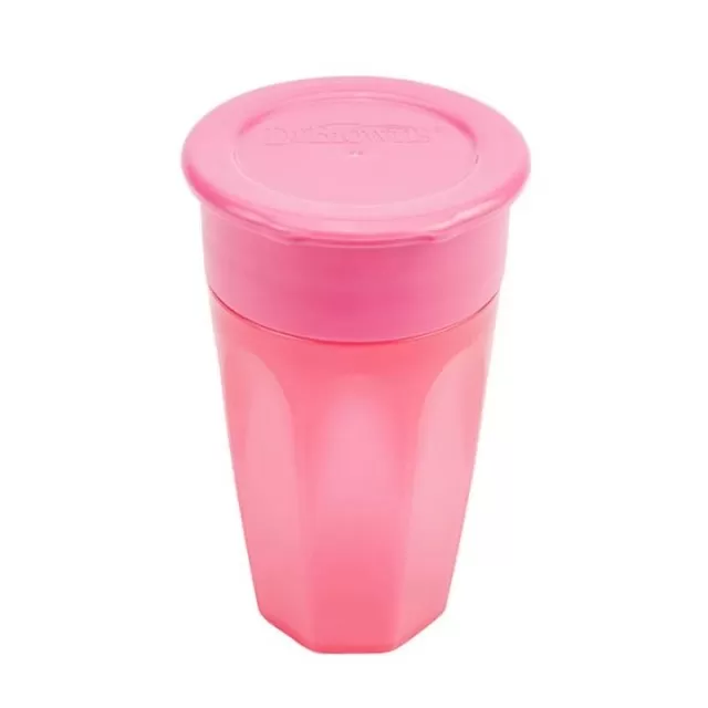 DR BROWNS ŠOLJA 360 STEPENI NO SPILL SA RUČKAMA 300ML - ROZE