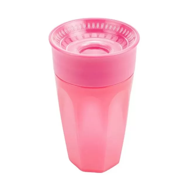 DR BROWNS ŠOLJA 360 STEPENI NO SPILL SA RUČKAMA 300ML - ROZE