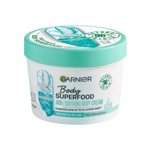 GARNIER BODY SUPERFOOD KREMA ZA TELO ZA NORMALNU KOŽU ALOE VERA+MAGNEZIJUM 380ML