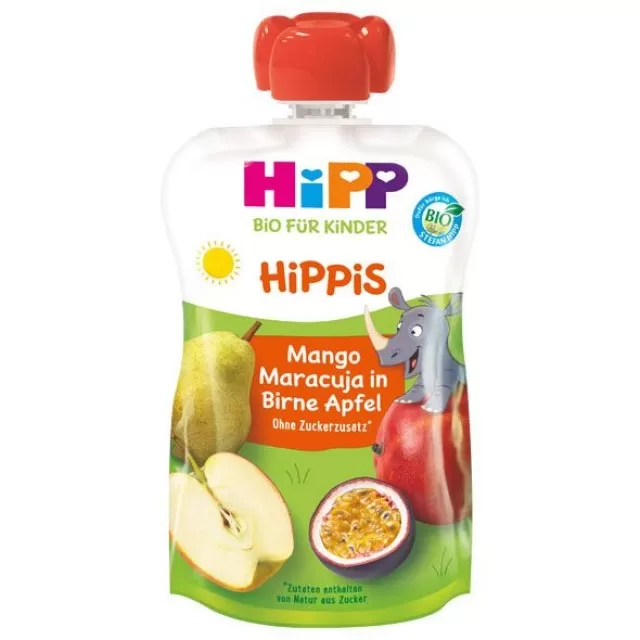 HIPP POUCH KRUŠKA I JABUKA SA MANGOM I MARAKUJA 100G