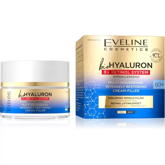 EVELINE BIO HYALURON 3X RETINOL SYSTEM MULTI-NOURISHING KREMA 60+ 50ML