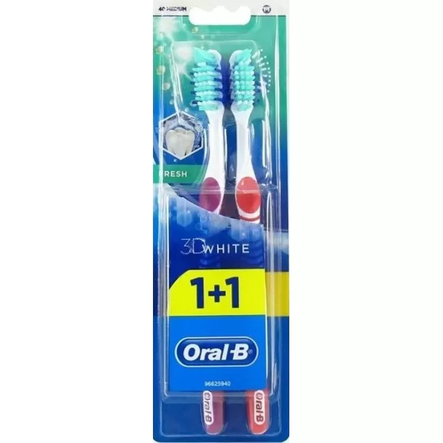 ORAL-B ČETKICA 3D WHITE MEDIUM 1+1