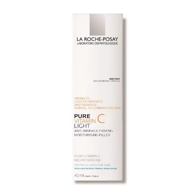 La Roche-Posay REDERMIC PURE VITAMIN C LIGHT Krema protiv znakova starenja za korekciju bora i punoću kože s čistim vitaminom C i hijaluronskom kiselinom, normalna i mešovita koža, 40 ml