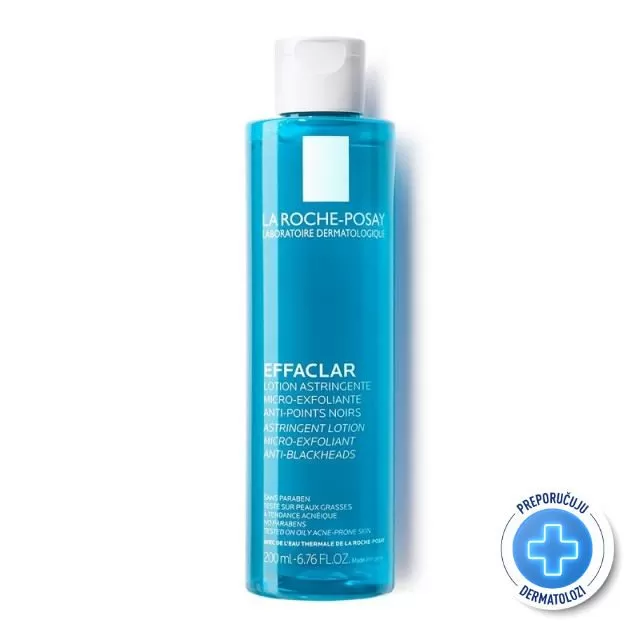 La Roche-Posay EFFACLAR Adstringentni tonik za lice koji podstiče mikroljuštenje koji sužava i otčepljuje pore, 200 ml