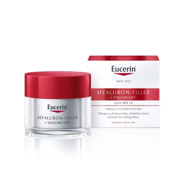 EUCERIN HYALURON-FILLER+VOLUME-LIFT DNEVNA KREMA ZA NORMALNU I MEŠOVITU KOŽU SPF15 50ML