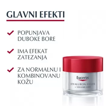 EUCERIN HYALURON-FILLER+VOLUME-LIFT DNEVNA KREMA ZA NORMALNU I MEŠOVITU KOŽU SPF15 50ML 