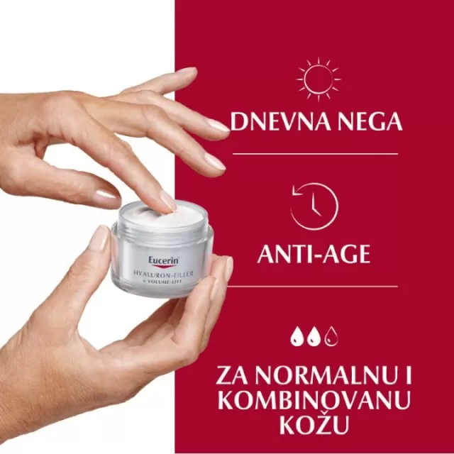 EUCERIN HYALURON-FILLER+VOLUME-LIFT DNEVNA KREMA ZA NORMALNU I MEŠOVITU KOŽU SPF15 50ML