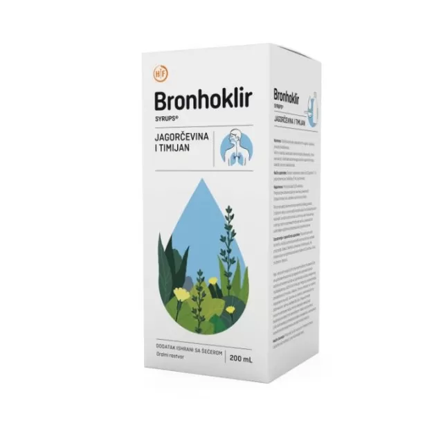 BRONHOKLIR SIRUP JAGORČEVINA I TIMIJAN 200ML