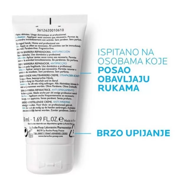 La Roche-Posay CICAPLAST MAINS Krema za obnovu zaštitnog sloja kože ruku, 50 ml
