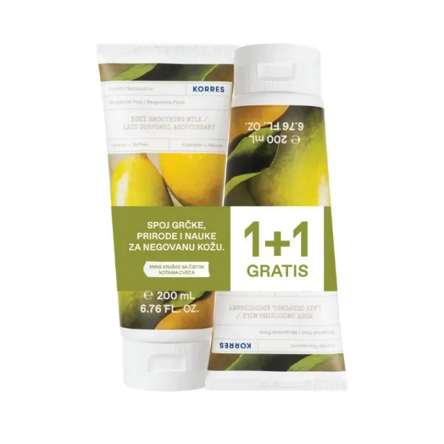 Korres PROMO Bergamot Pear Mleko za telo, 2X200ML